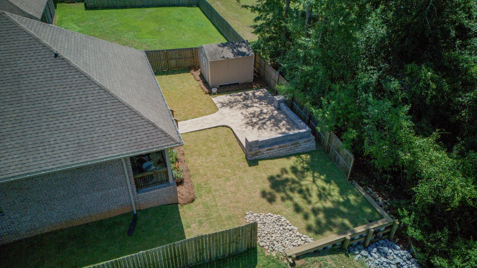 Paver patio installed at a home in Baldwin County, Alabama